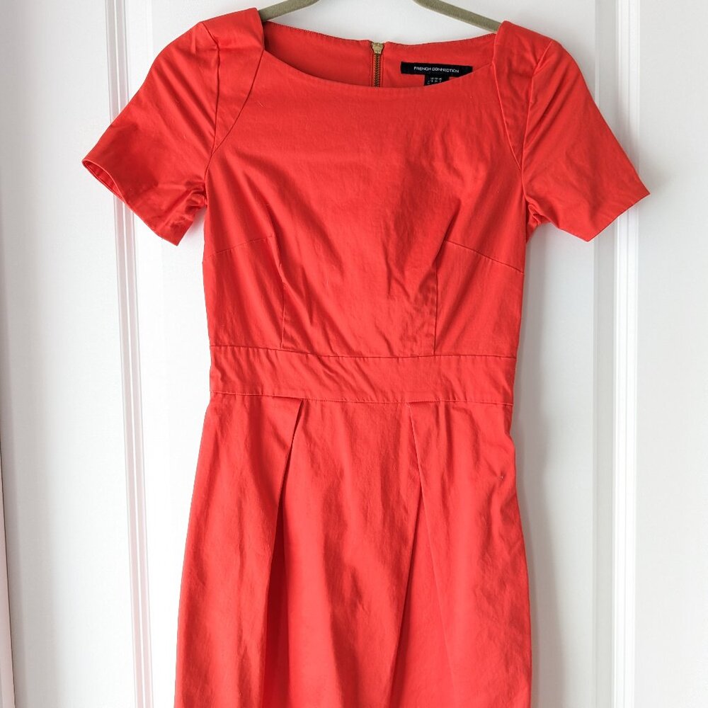 French Connection US 2 orange knee-length dress